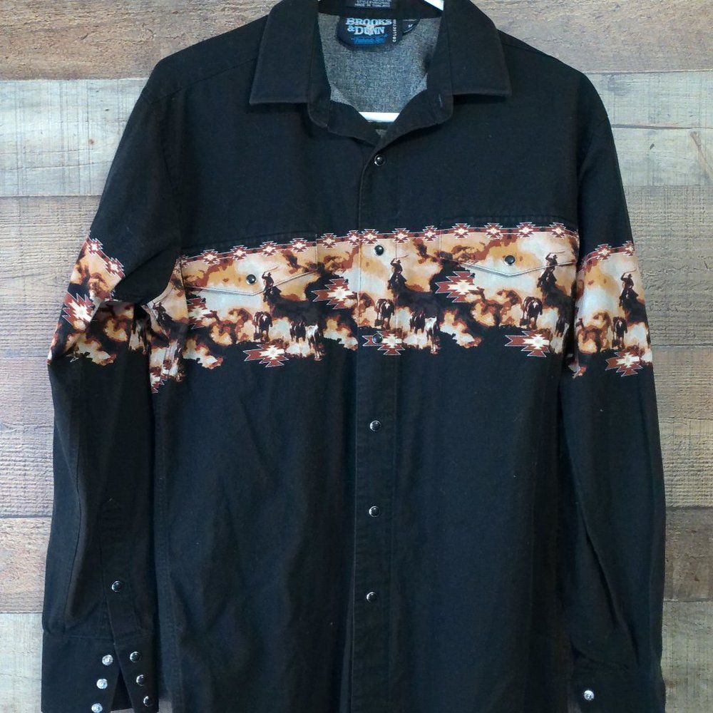 vintage 1990s Brooks and dunn panhandle slim pear snap shirt med used but in goo